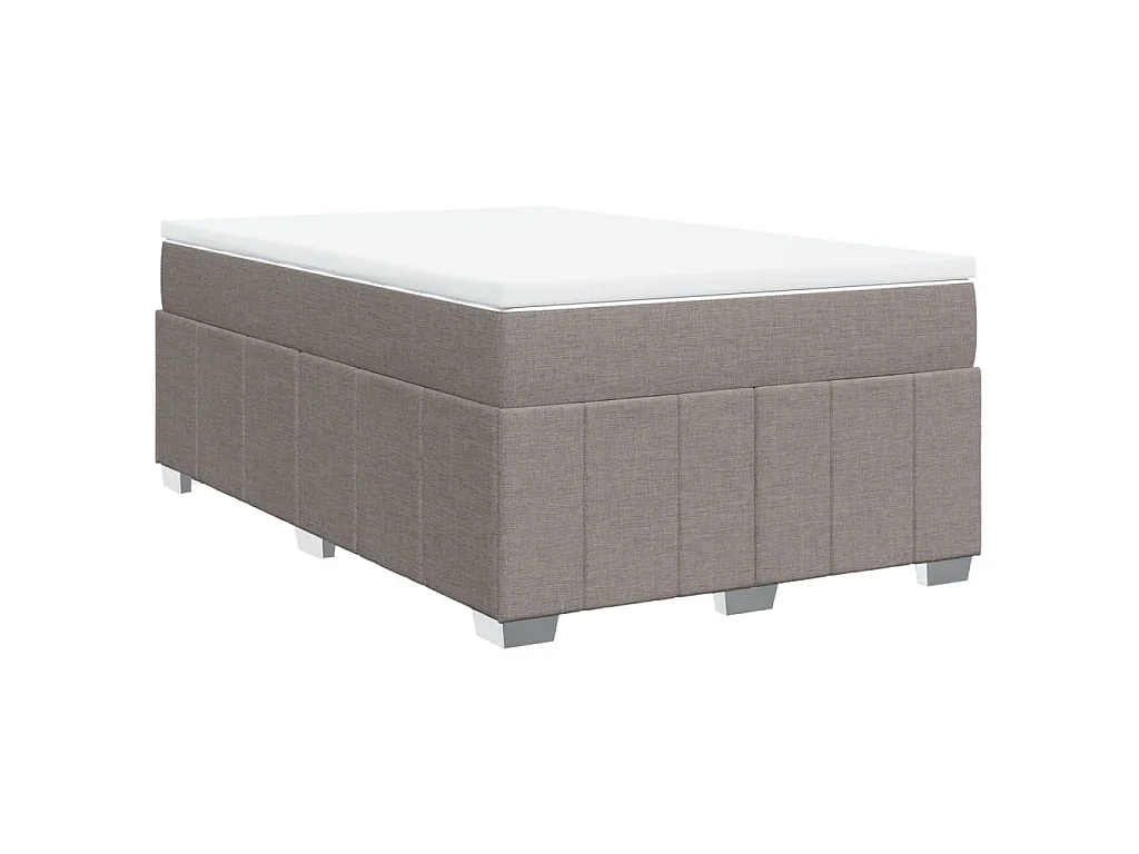 Cama com molas/colchão 120x200 cm tecido castanho-acinzentado