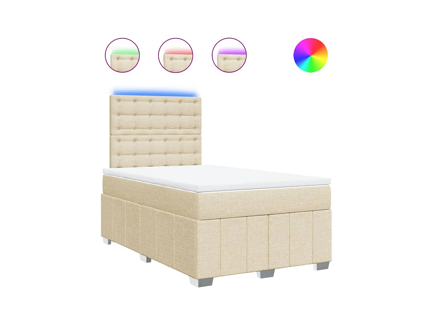 Boxspringbett mit Matratze Creme 120x200 cm Stoff