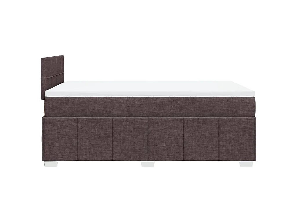 Giroletto a Molle con Materasso Marrone Scuro 120x190cm Tessuto