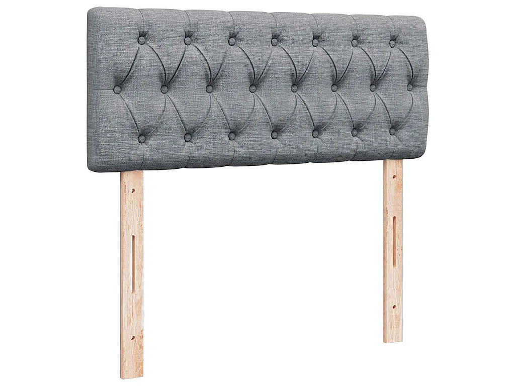 Cama box spring con colchón tela gris claro 120x190 cm