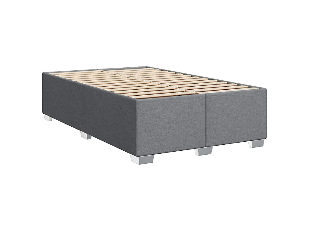 Cama box spring con colchón tela gris claro 120x190 cm
