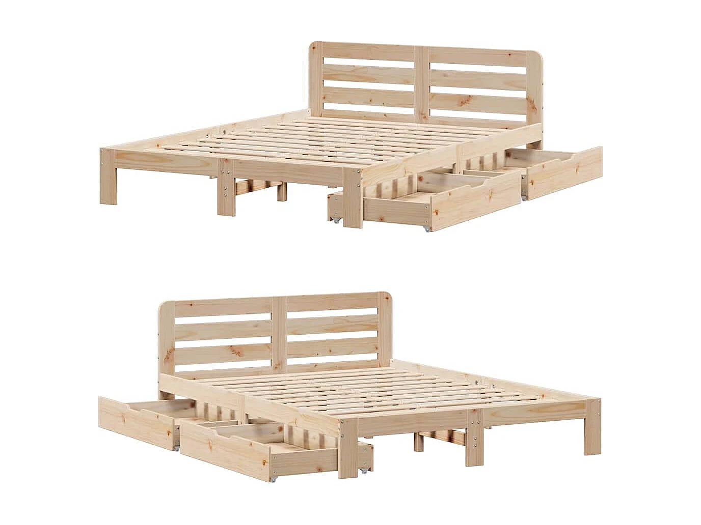 Cadre de lit sans matelas 120x190 cm bois de pin massif