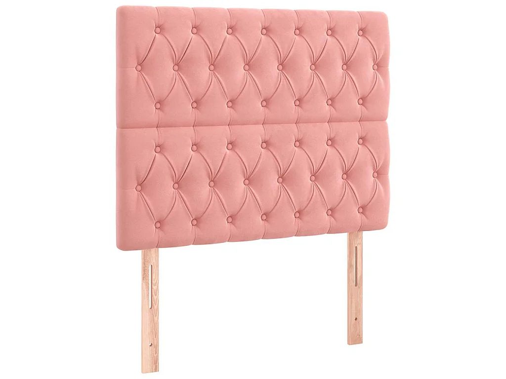 Sommier à lattes de lit avec matelas rose 120x190 cm velours