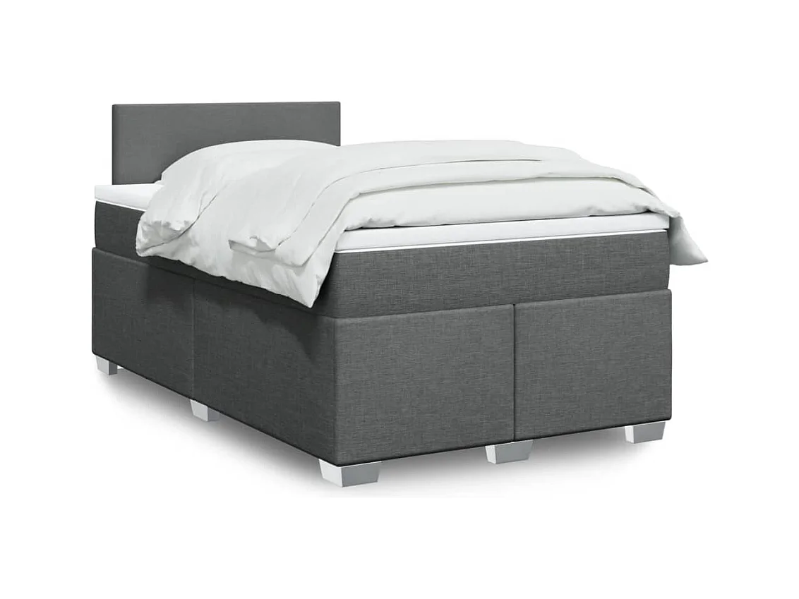 Boxspringbett mit Matratze Dunkelgrau 120x200 cm Stoff