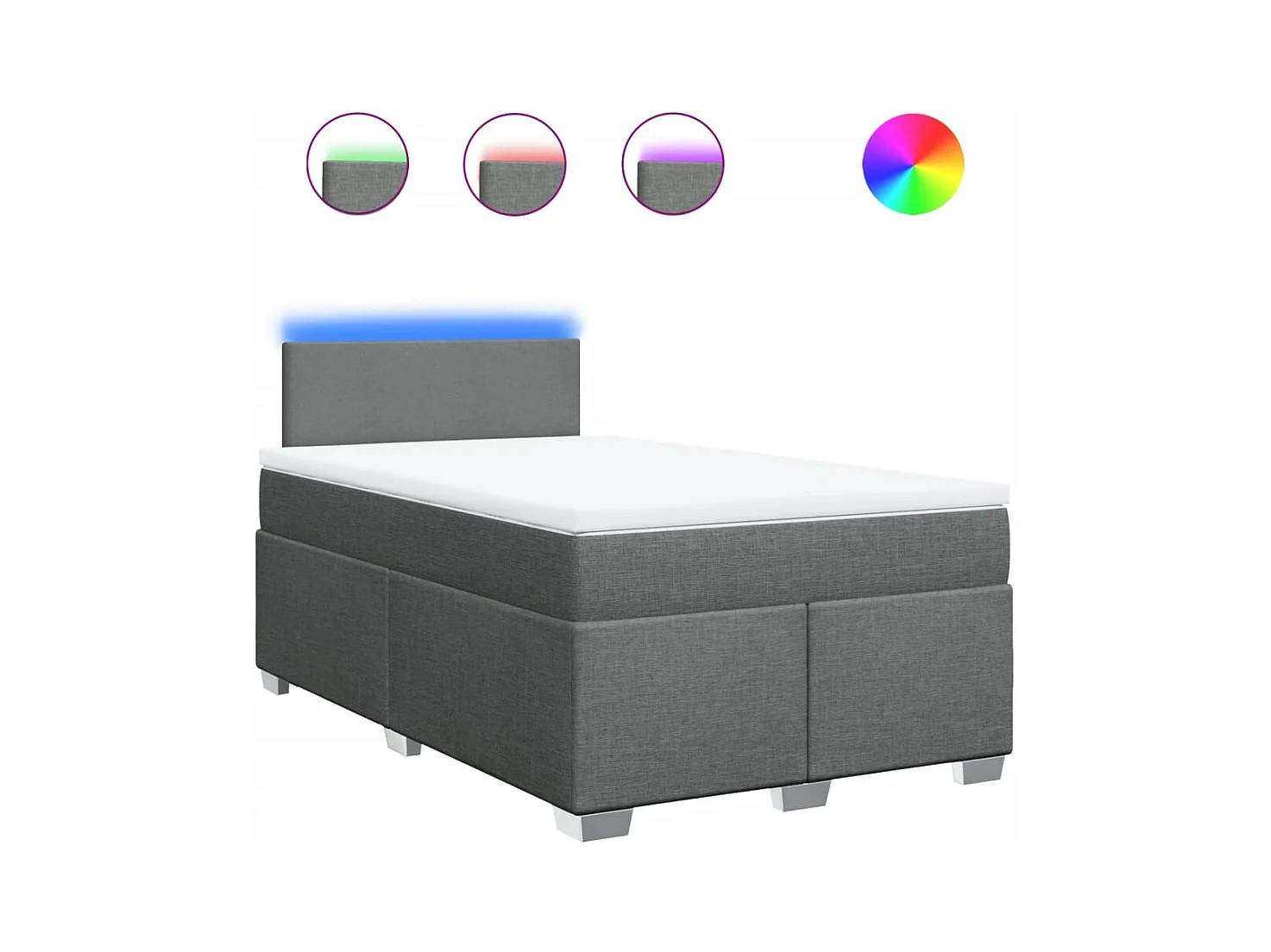 Boxspringbett mit Matratze Dunkelgrau 120x200 cm Stoff