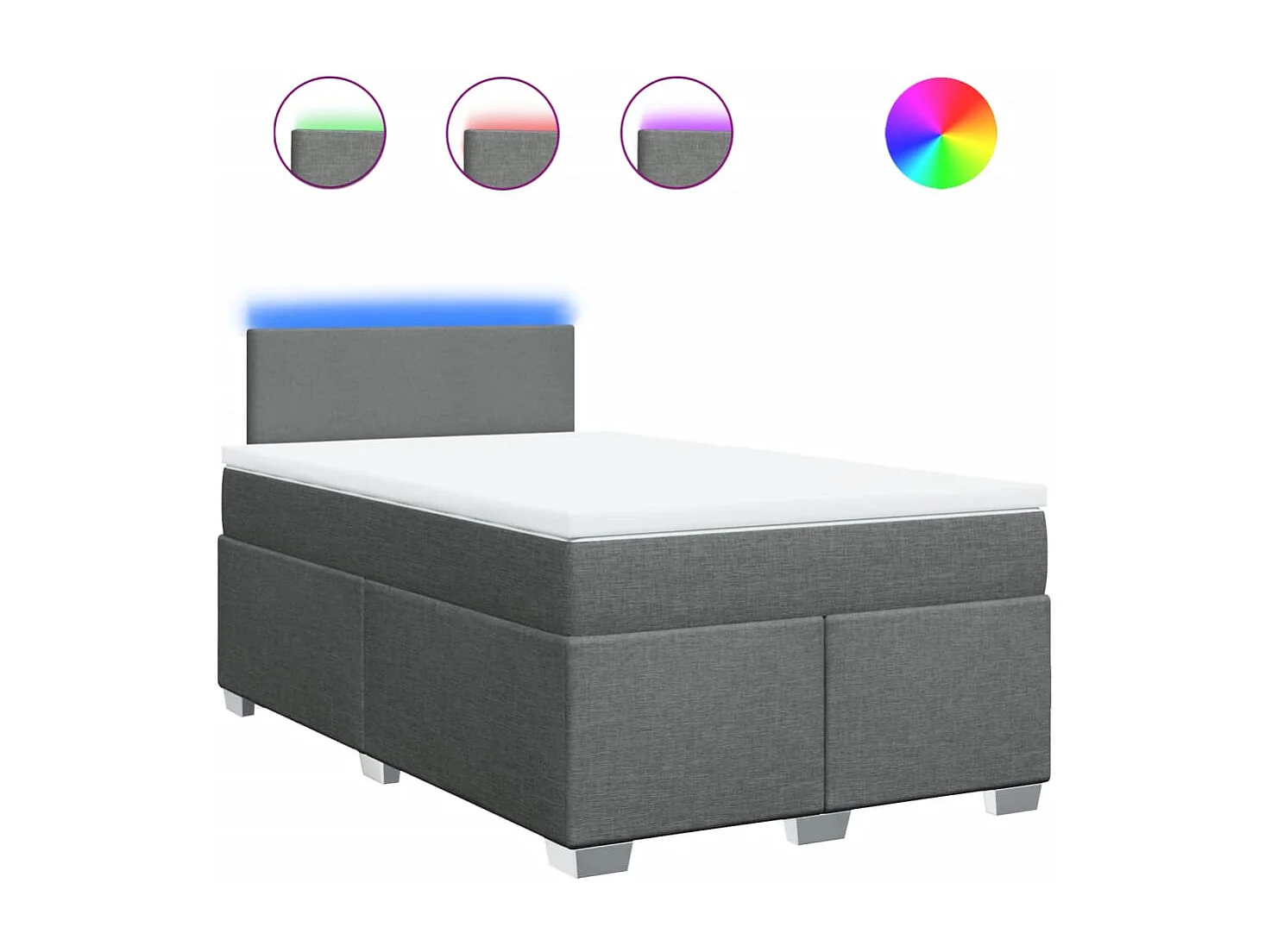 Boxspringbett mit Matratze Dunkelgrau 120x200 cm Stoff