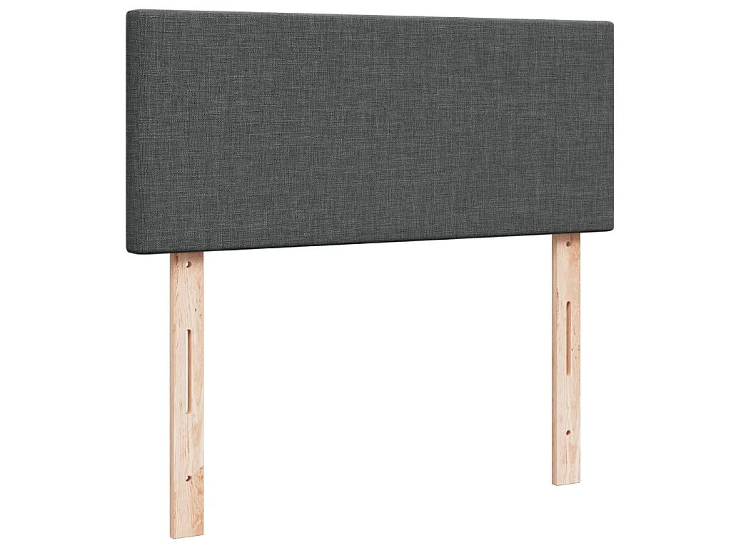 Cama box spring con colchón tela gris oscuro 120x200 cm
