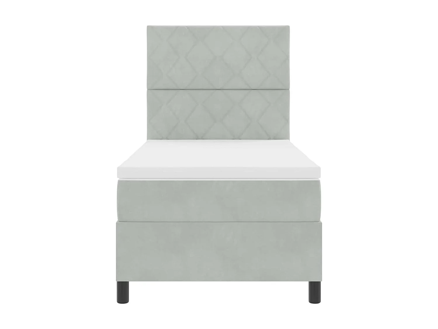 Letto a molle con materasso Grigio chiaro 100 x 200 cm Tessuto