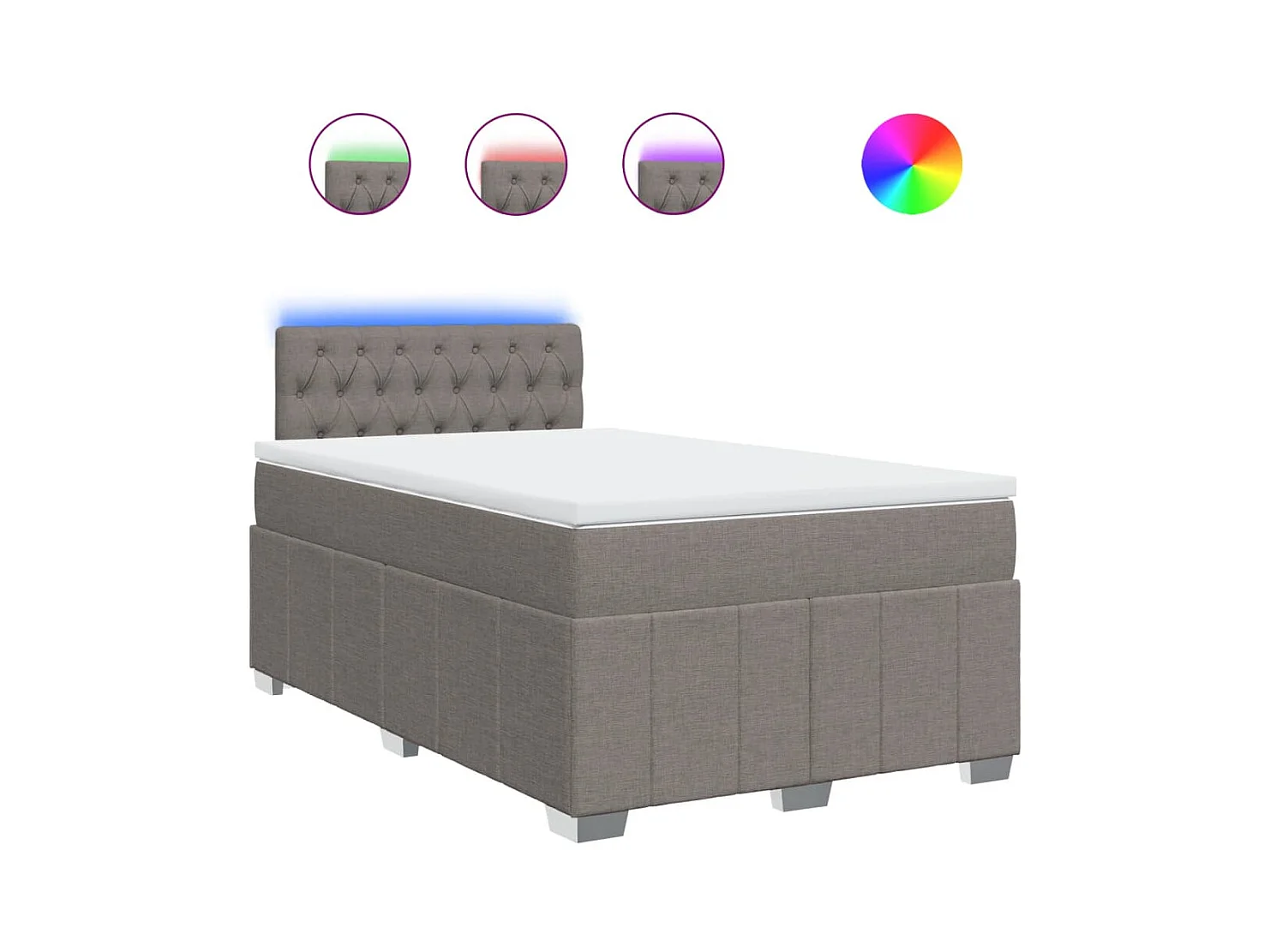 Sommier à lattes de lit avec matelas taupe 120x190 cm tissu