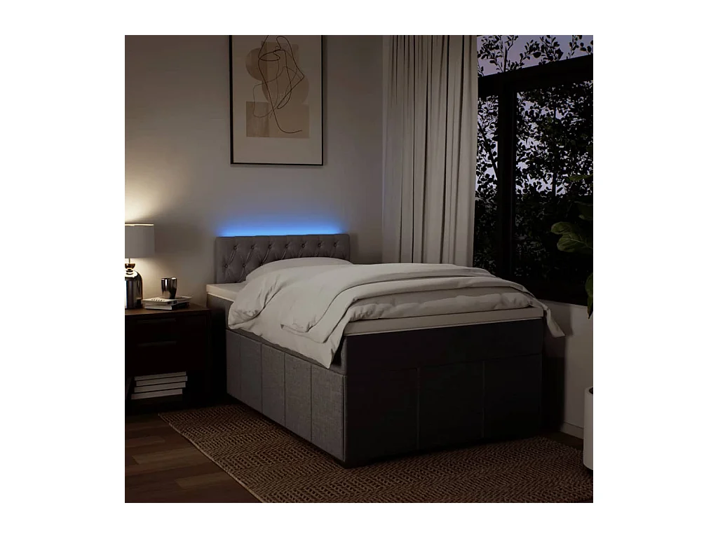 Sommier à lattes de lit avec matelas taupe 120x190 cm tissu