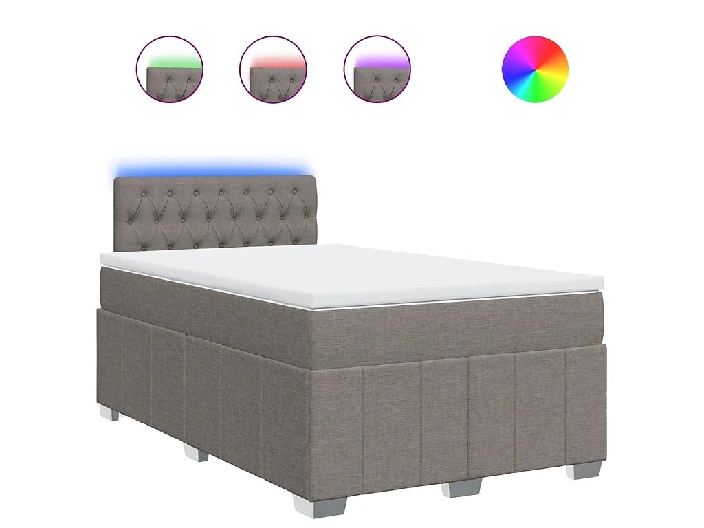 Boxspring met matras stof taupe 120x190 cm