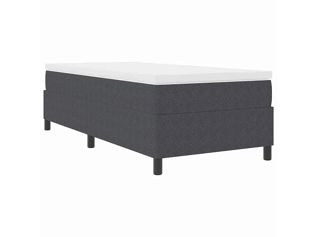 Letto a molle Grigio Scuro e Bianco 100 x 200 cm