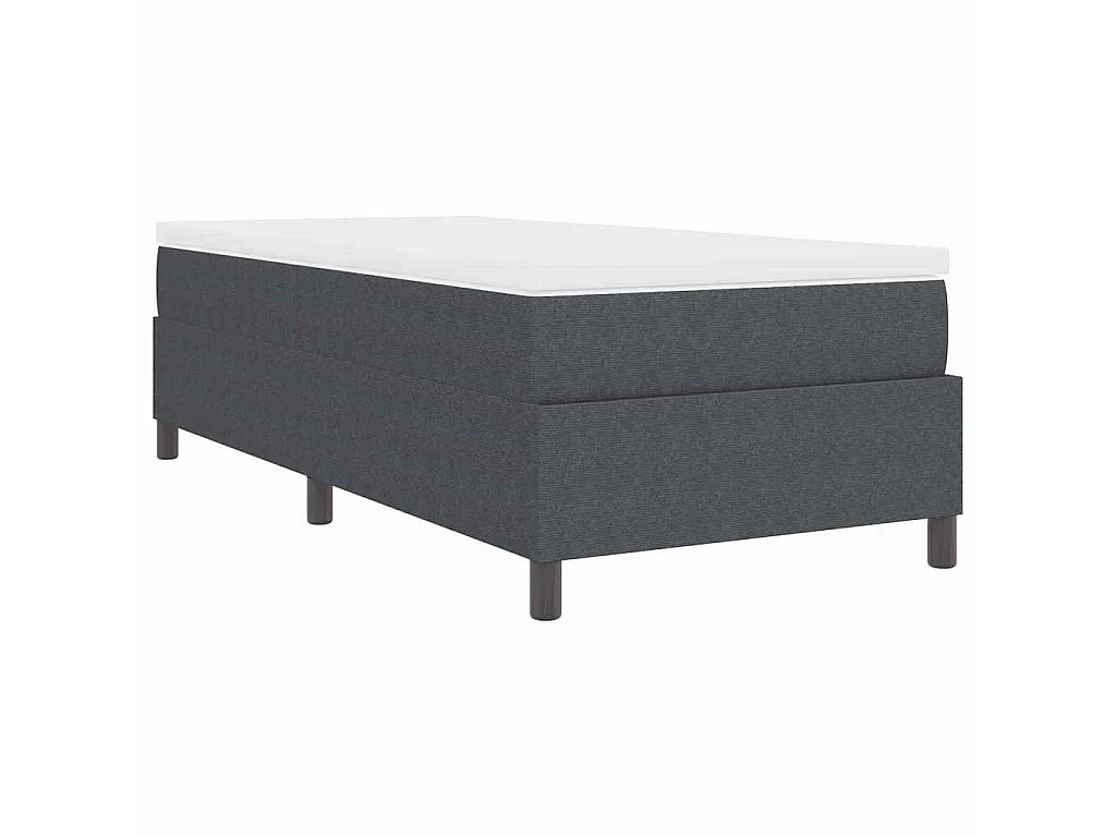 Letto a molle Grigio Scuro e Bianco 100 x 200 cm