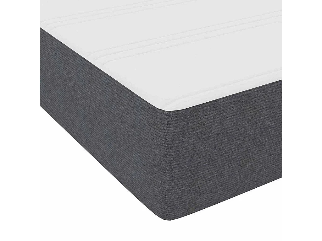 Letto a molle Grigio Scuro e Bianco 100 x 200 cm
