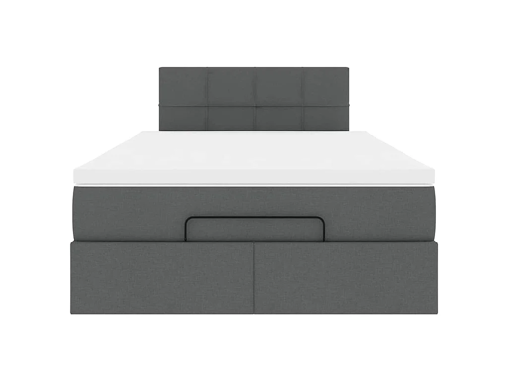 Ottoman-Bett mit Matratze Dunkelgrau 120x190 cm Stoff