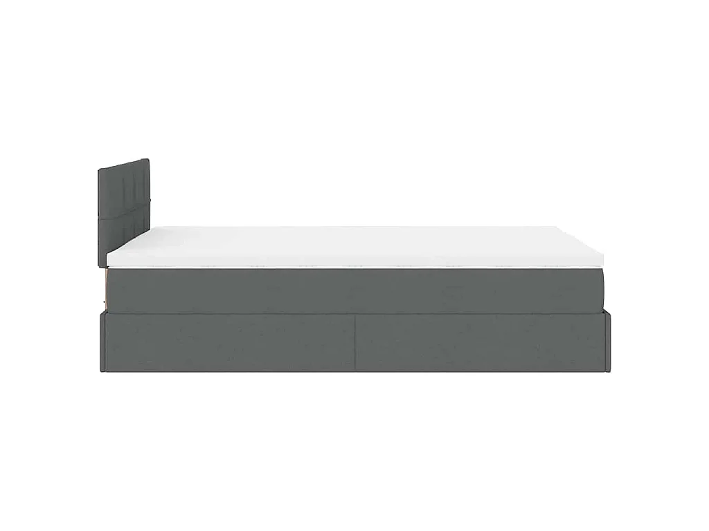 Ottoman-Bett mit Matratze Dunkelgrau 120x190 cm Stoff