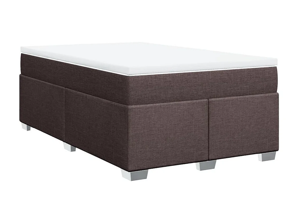 Cama com molas/colchão 120x200 cm tecido castanho-escuro