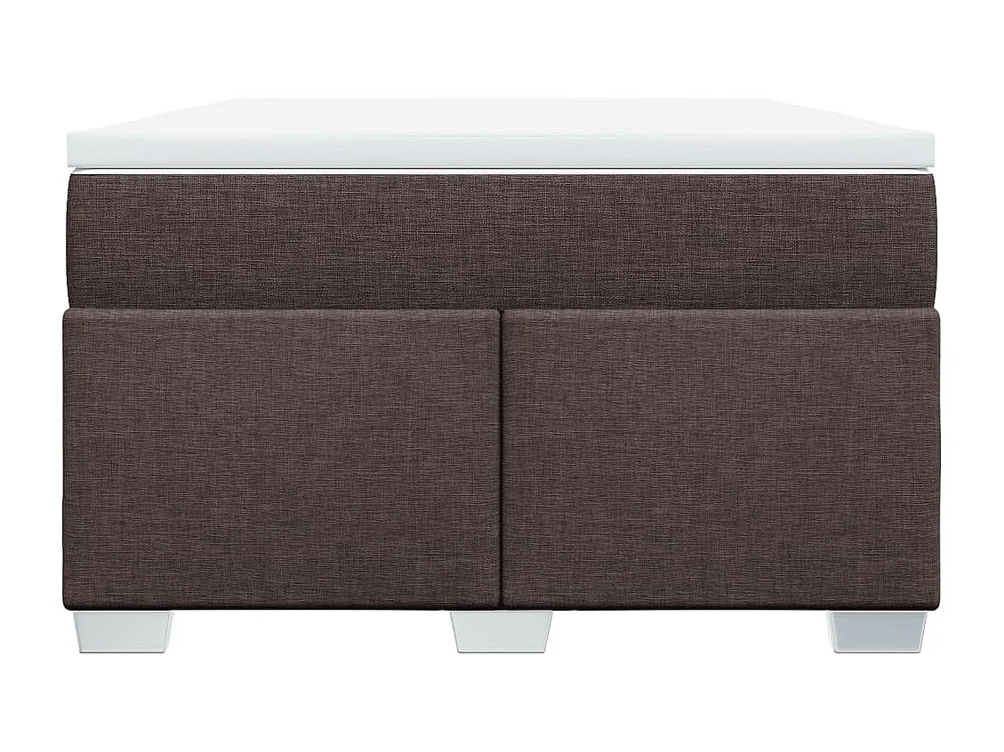 Cama com molas/colchão 120x200 cm tecido castanho-escuro