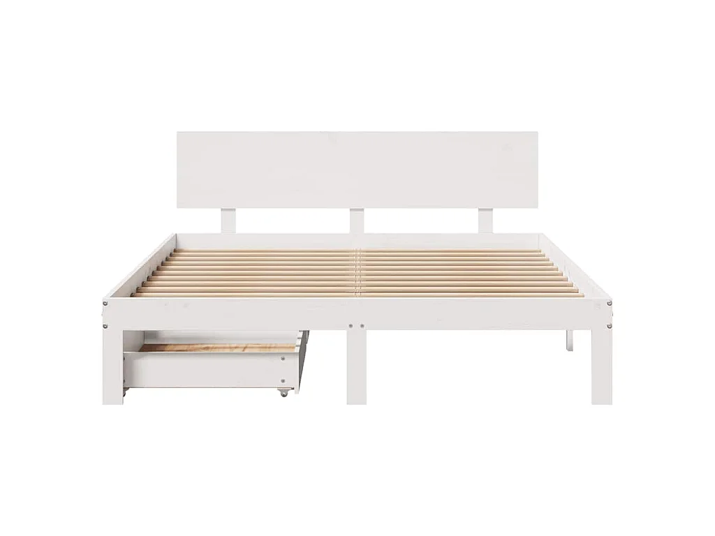 Estructura de cama con cajones madera pino blanco 120x190 cm