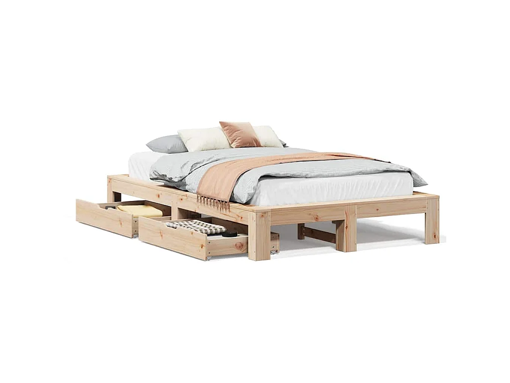 Cadre de lit sans matelas 120x190 cm bois de pin massif
