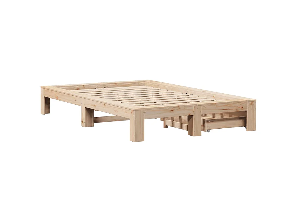 Cadre de lit sans matelas 120x190 cm bois de pin massif