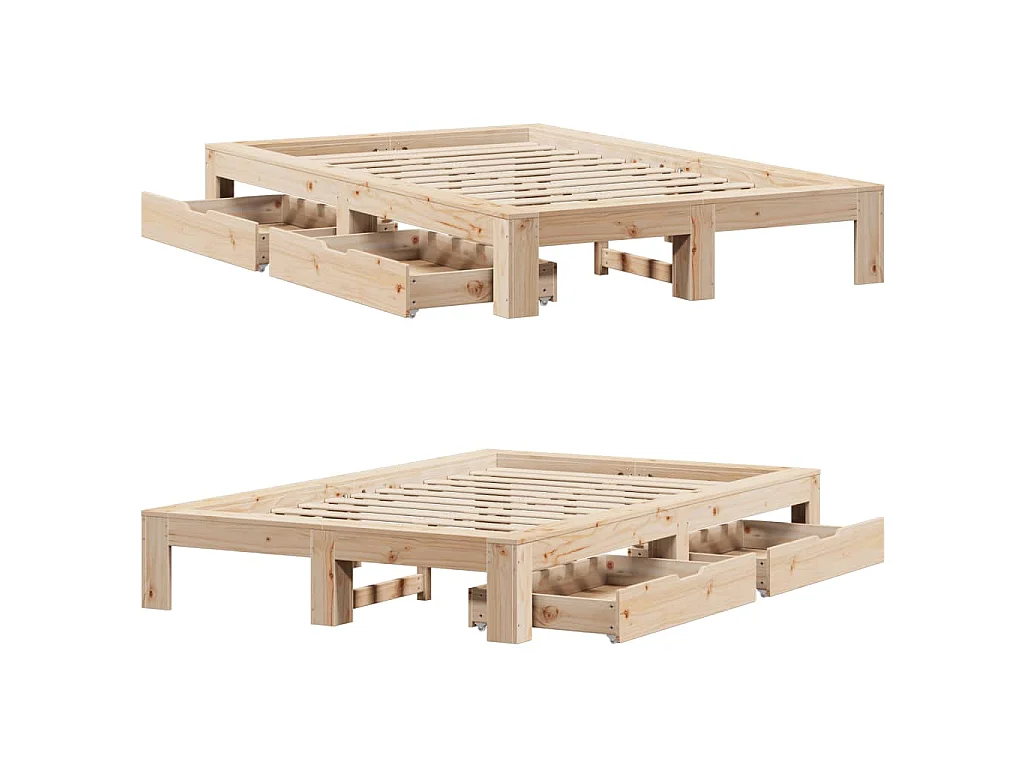 Cadre de lit sans matelas 120x190 cm bois de pin massif