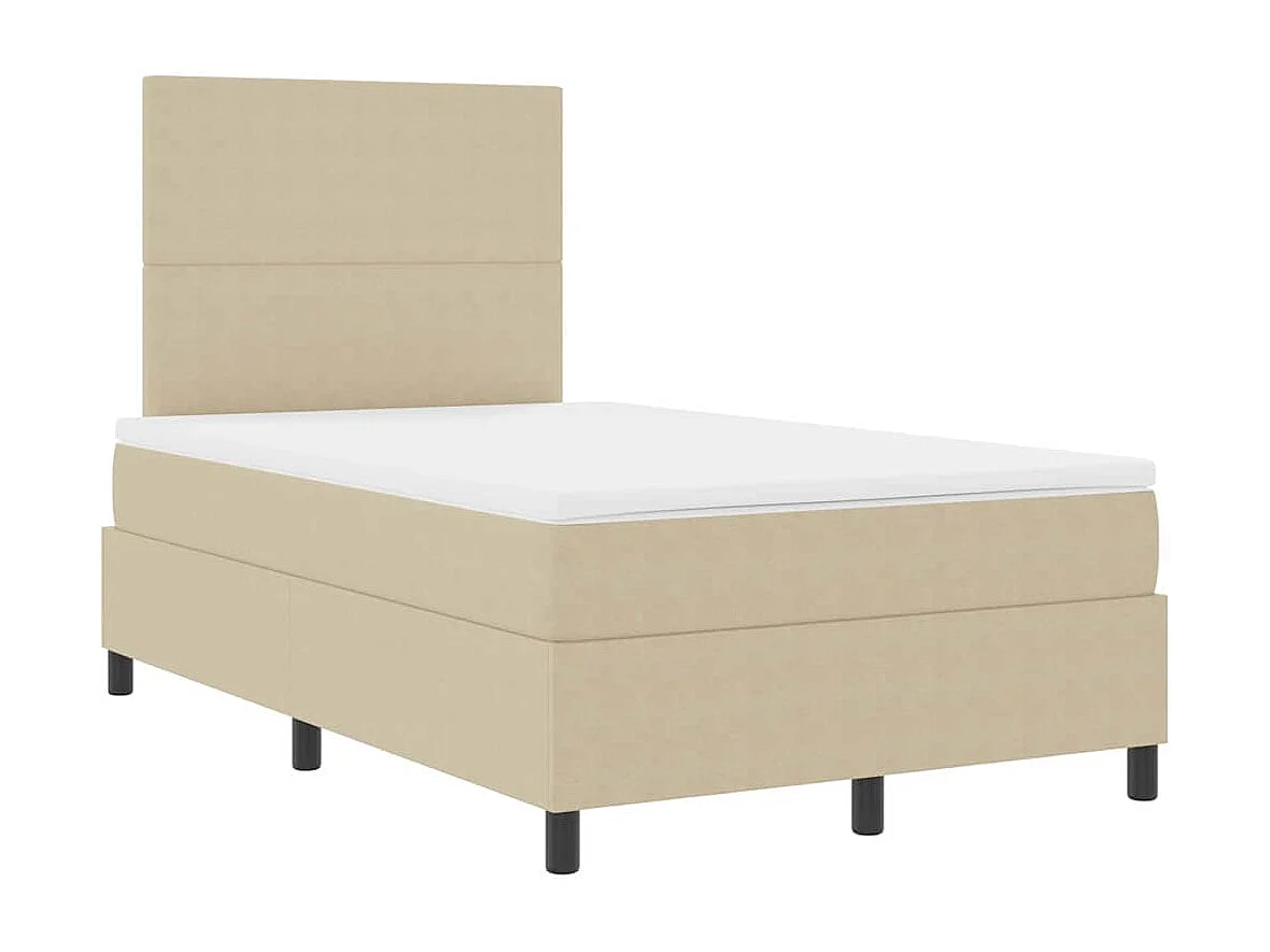 Boxspring bed Handmatig Lichtgrijs en wit. 203 x 120 x 128 cm