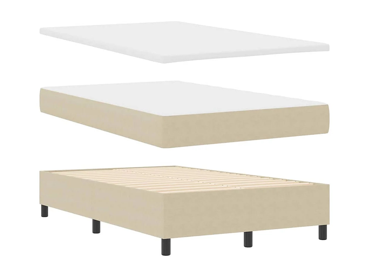 Boxspring bed Handmatig Lichtgrijs en wit. 203 x 120 x 128 cm