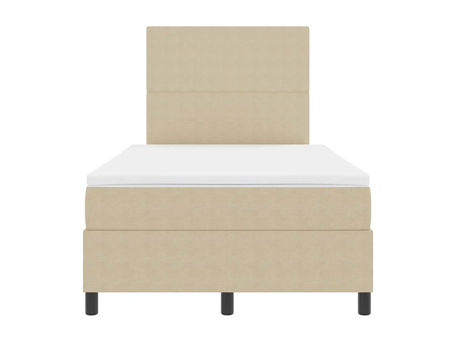 Boxspring bed Handmatig Lichtgrijs en wit. 203 x 120 x 128 cm