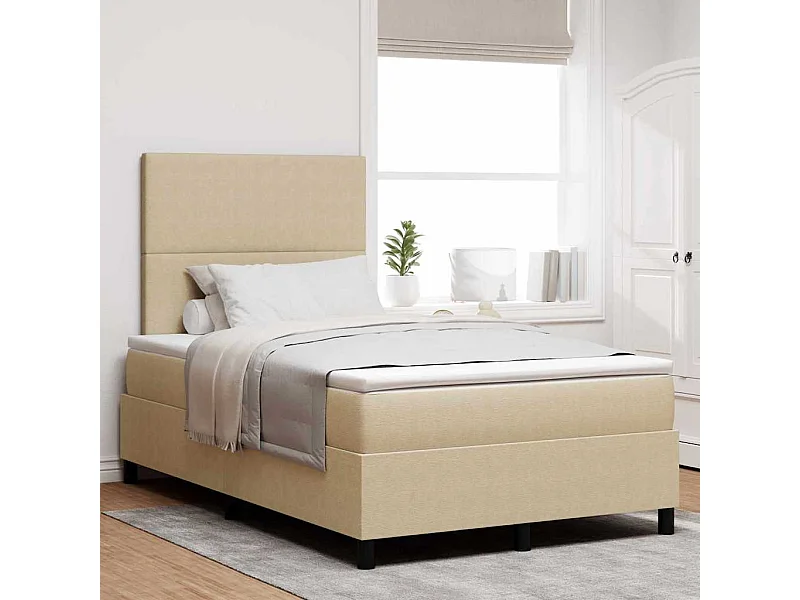 Letto a molle Grigio chiaro e bianco 203 x 120 x 128 cm