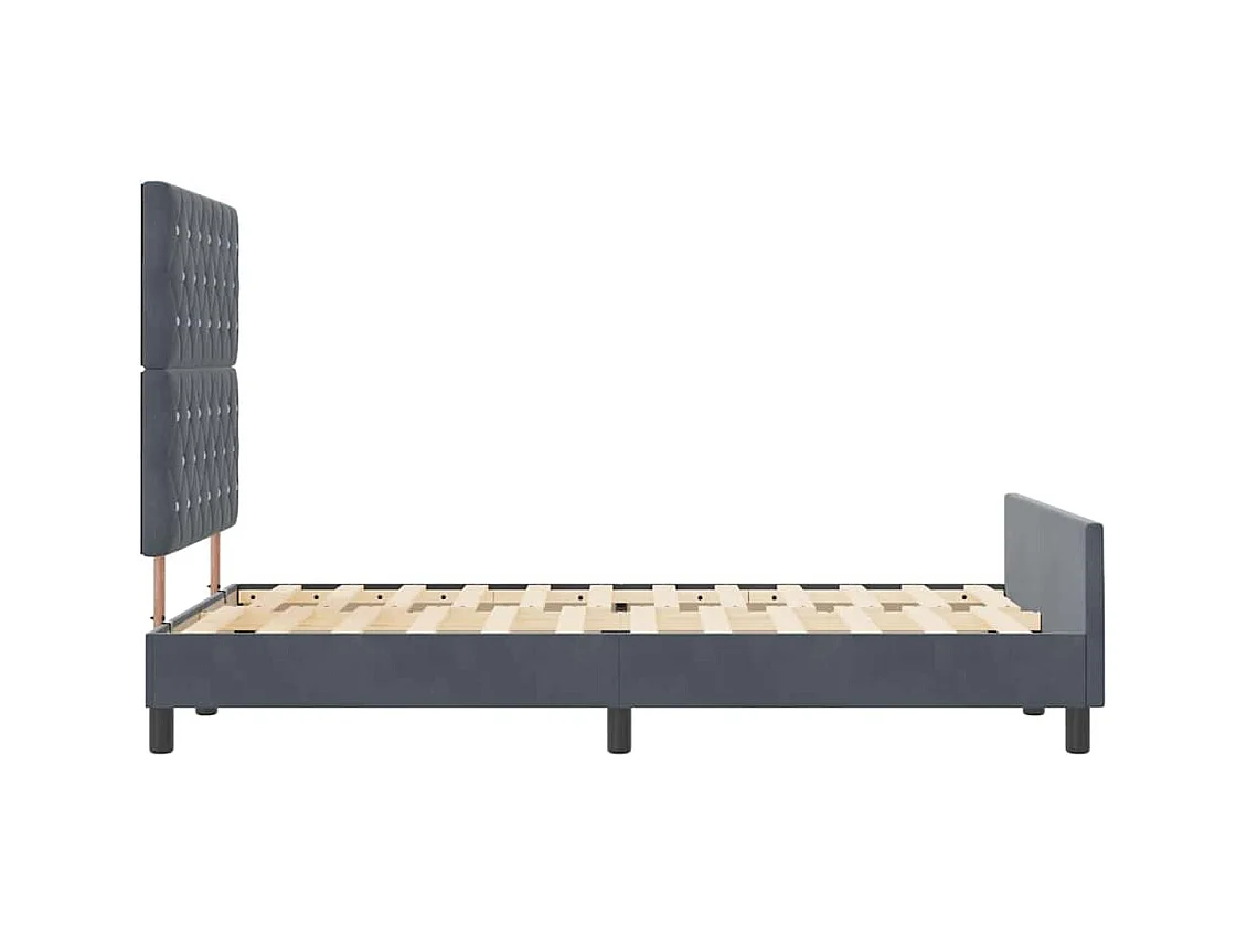 Estructura de cama Gris oscuro 120 x 190 cm Terciopelo