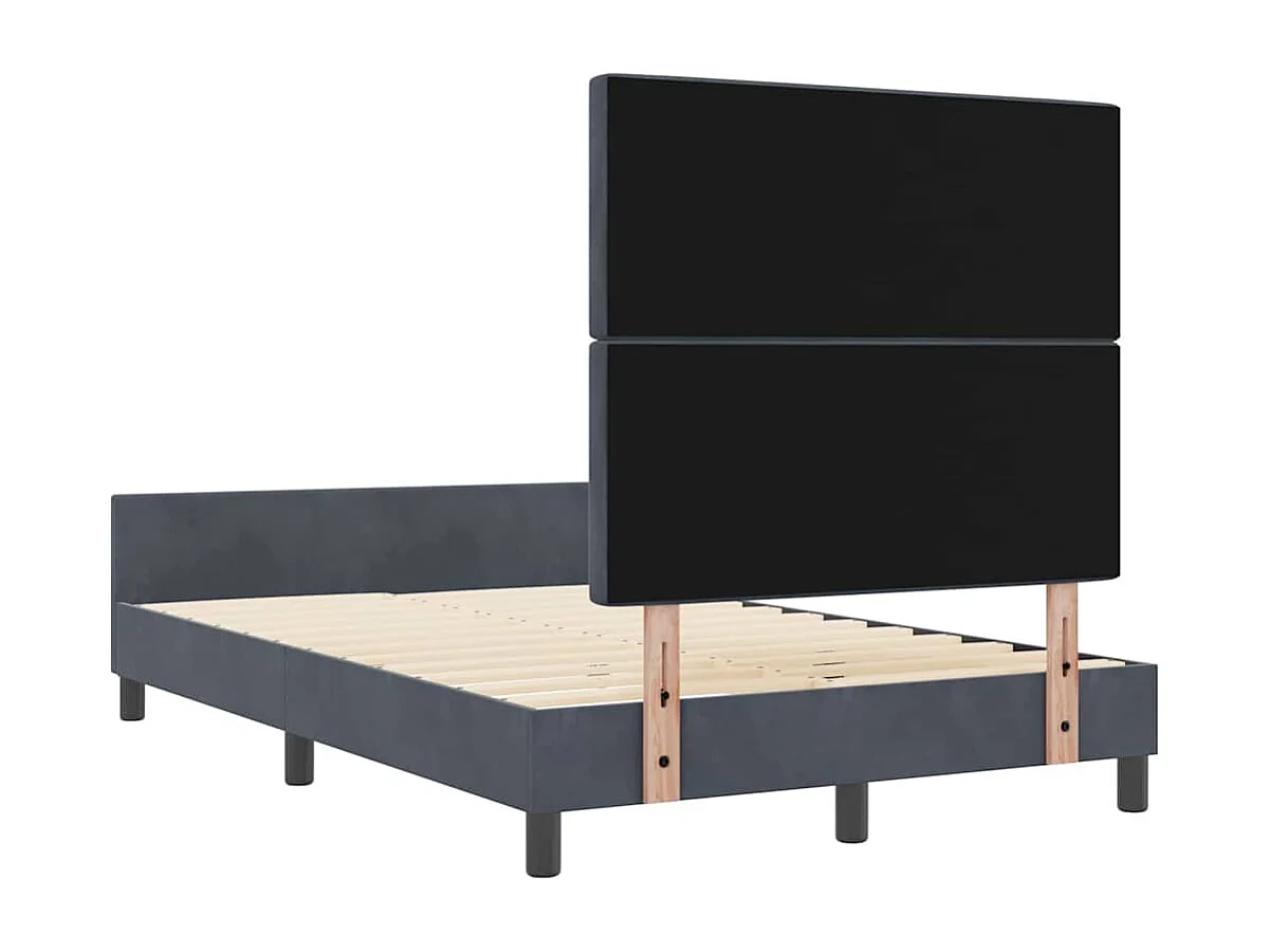 Cama tipo Box Spring Gris oscuro 120 x 200 cm Terciopelo