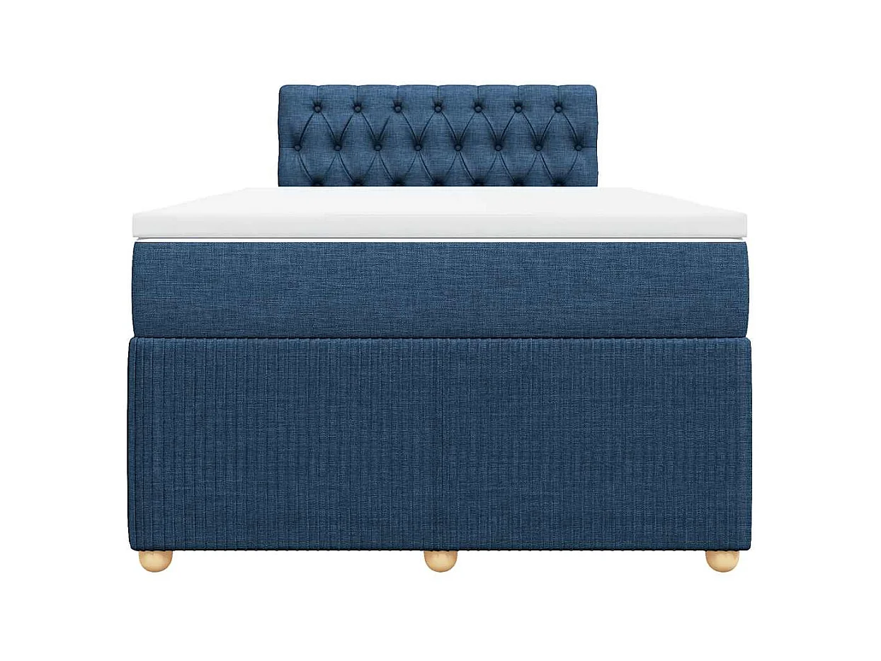 Boxspringbett mit Matratze Blau 120x190 cm Stoff
