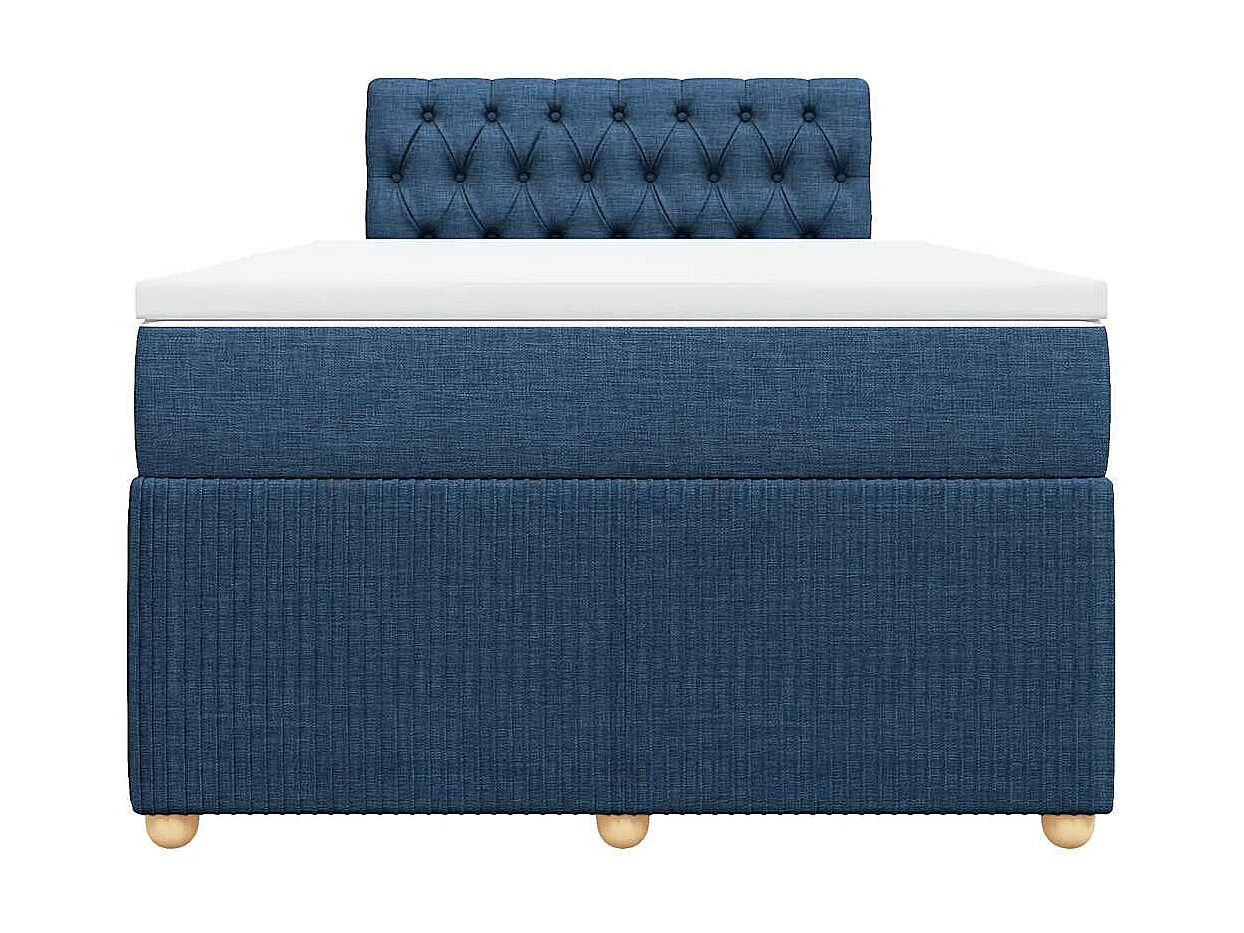 Sommier à lattes de lit avec matelas bleu 120x190 cm tissu