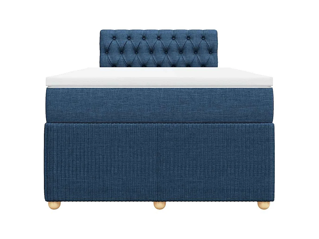 Boxspringbett mit Matratze Blau 120x190 cm Stoff