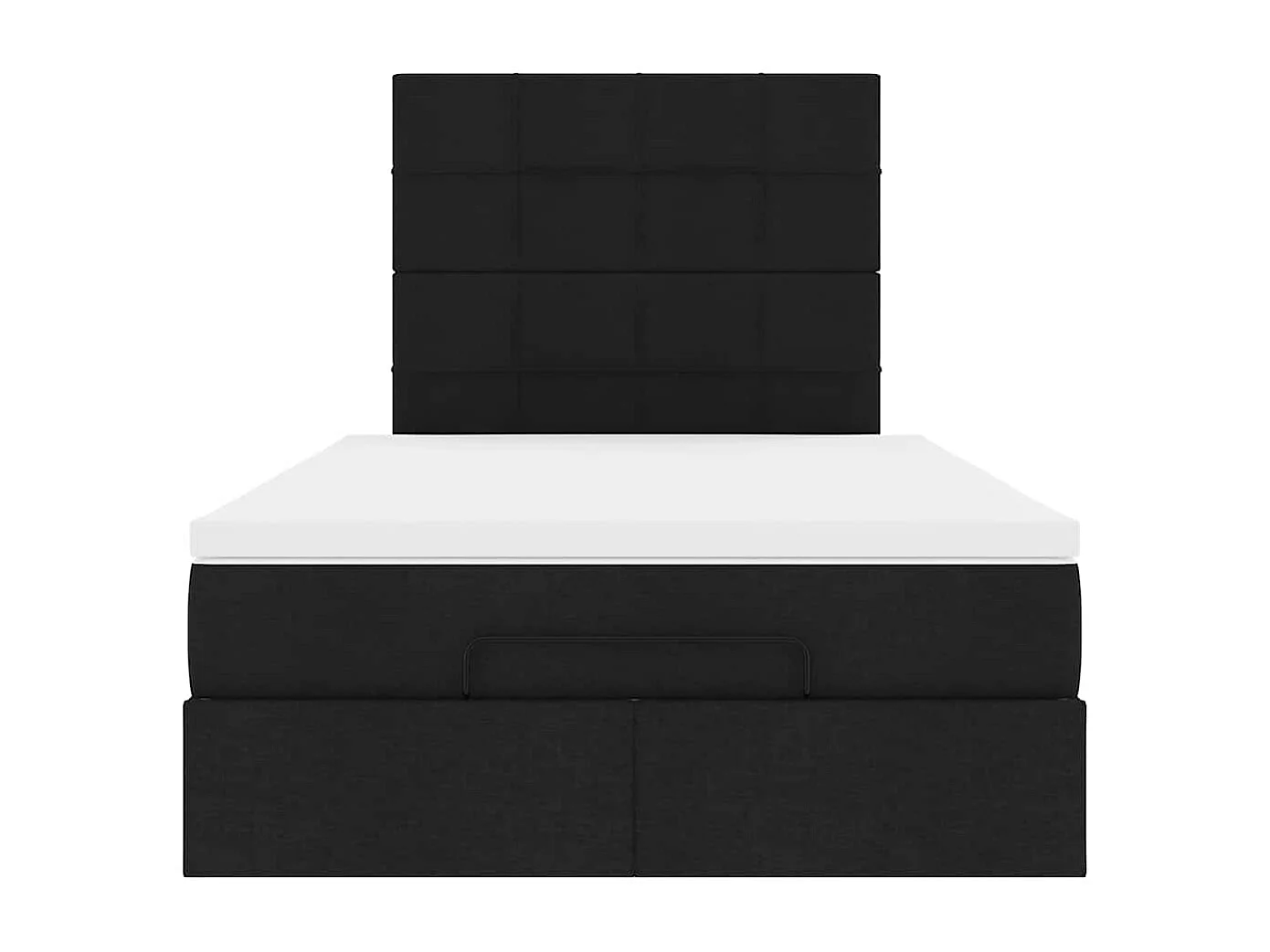 Cadre de lit ottoman avec matelas noir 120x190 cm tissu