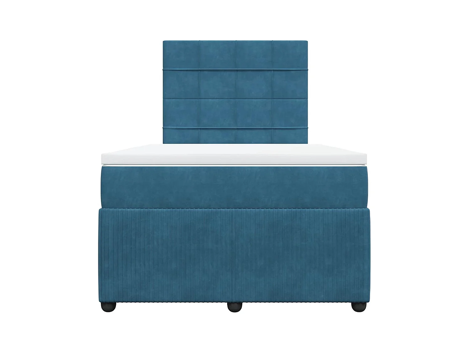 Giroletto a Molle con Materasso Blu Scuro 120x200 cm in Velluto