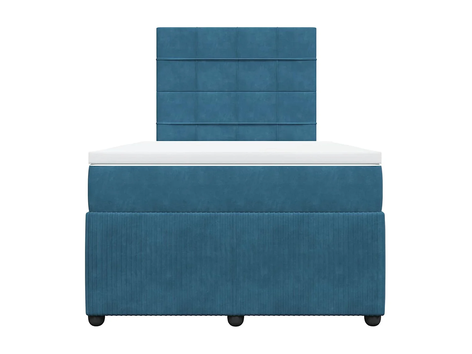 Cama boxspring com colchão 120x200 cm veludo azul-escuro