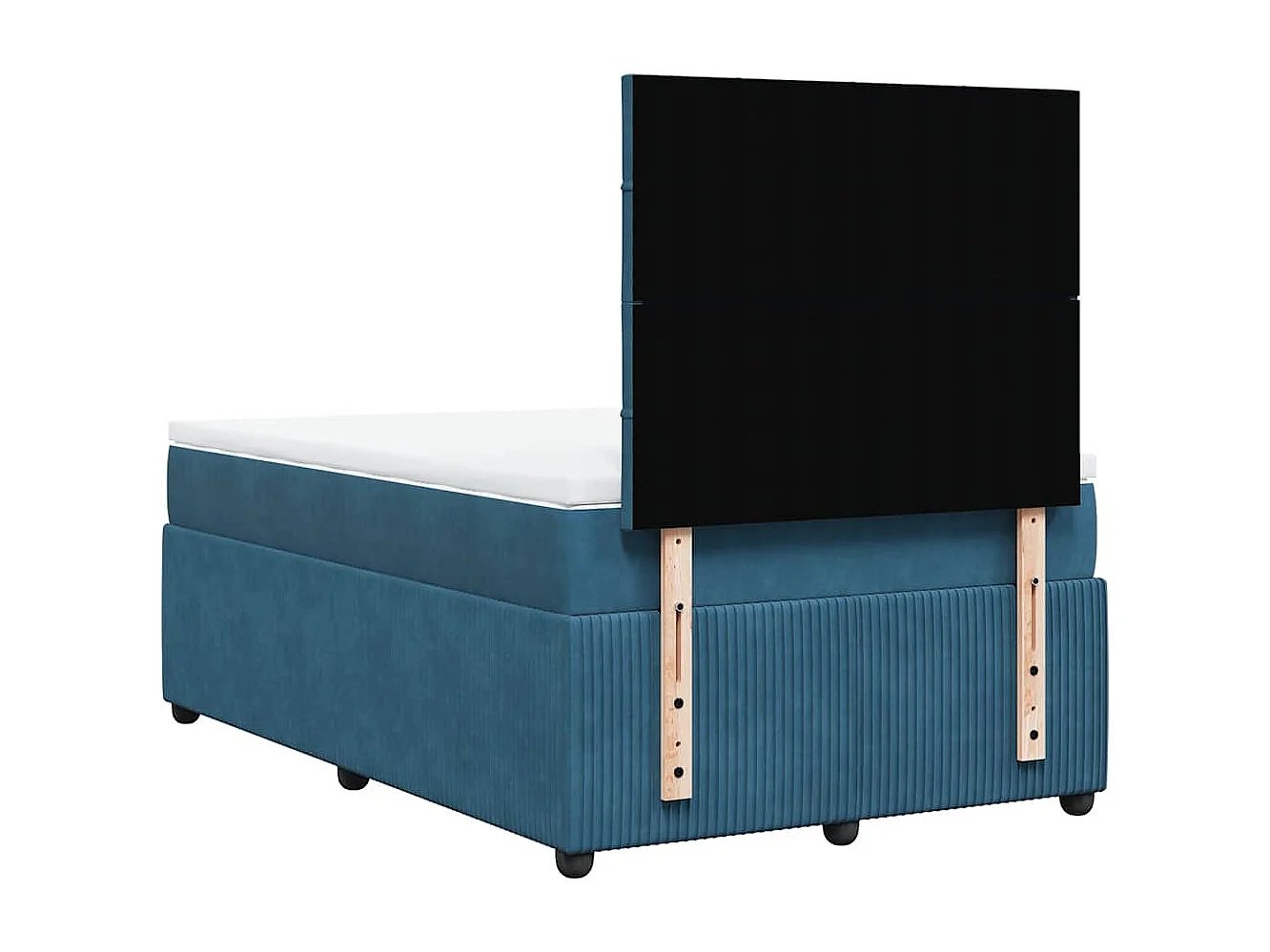 Boxspringbett mit Matratze Dunkelblau 120x200 cm Samt