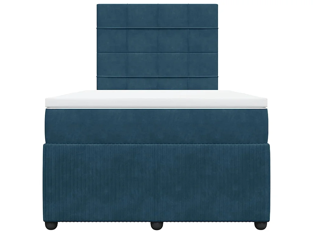 Boxspringbett mit Matratze Dunkelblau 120x200 cm Samt