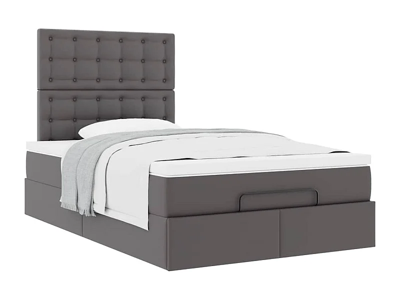 Ottoman bed met matras 120x200cm kunstleer grijs
