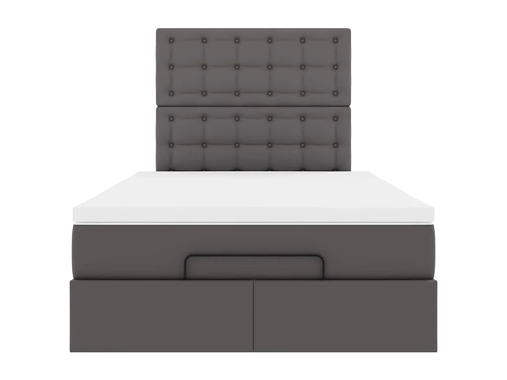 Ottoman-Bett mit Matratze Grau 120x200 cm Kunstleder