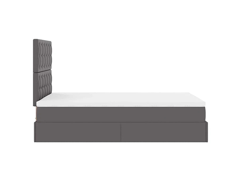 Ottoman-Bett mit Matratze Grau 120x200 cm Kunstleder