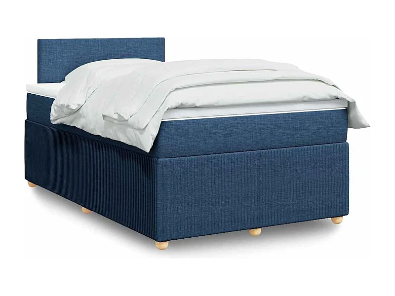 Boxspring met matras stof blauw 120x190 cm