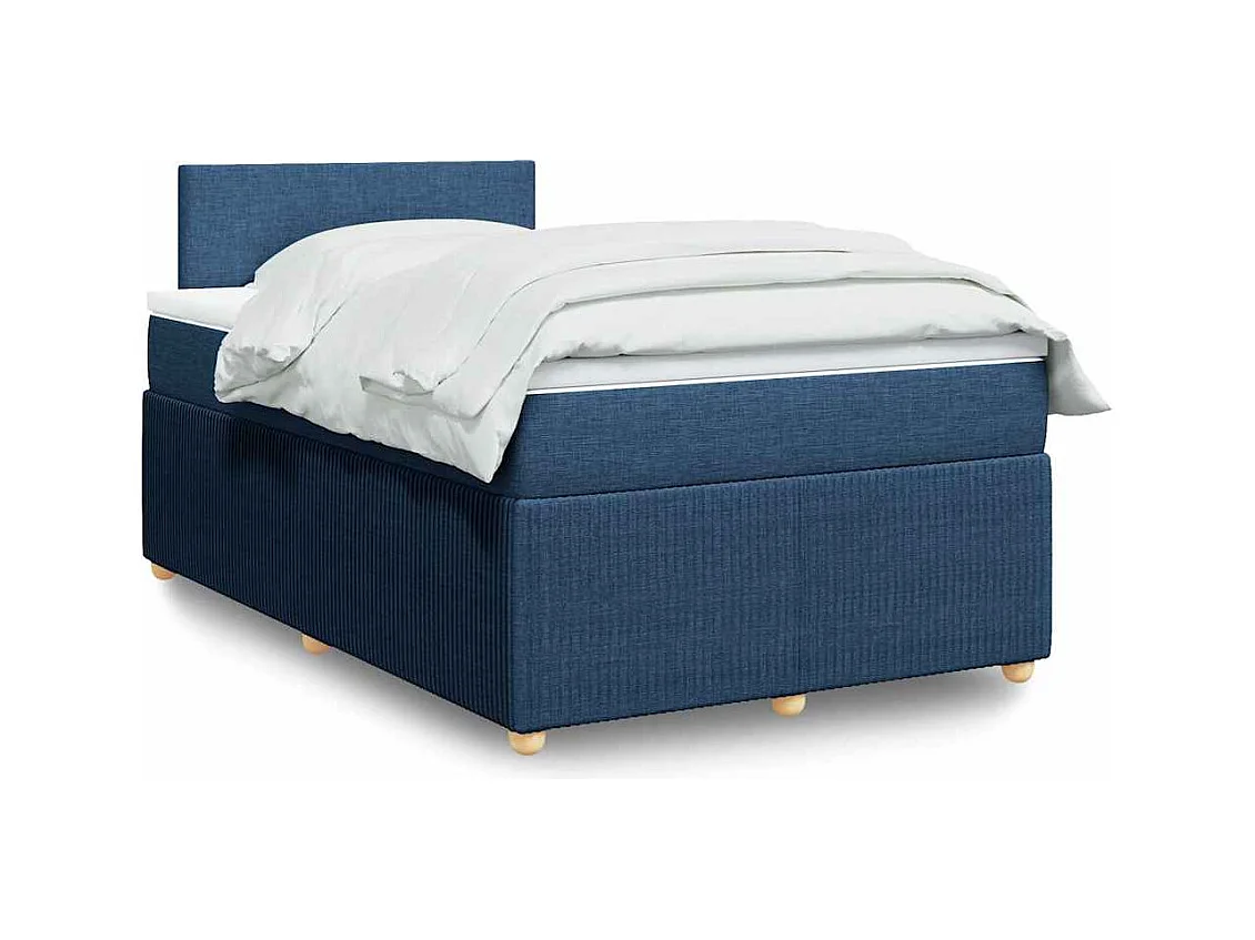 Boxspring met matras stof blauw 120x190 cm