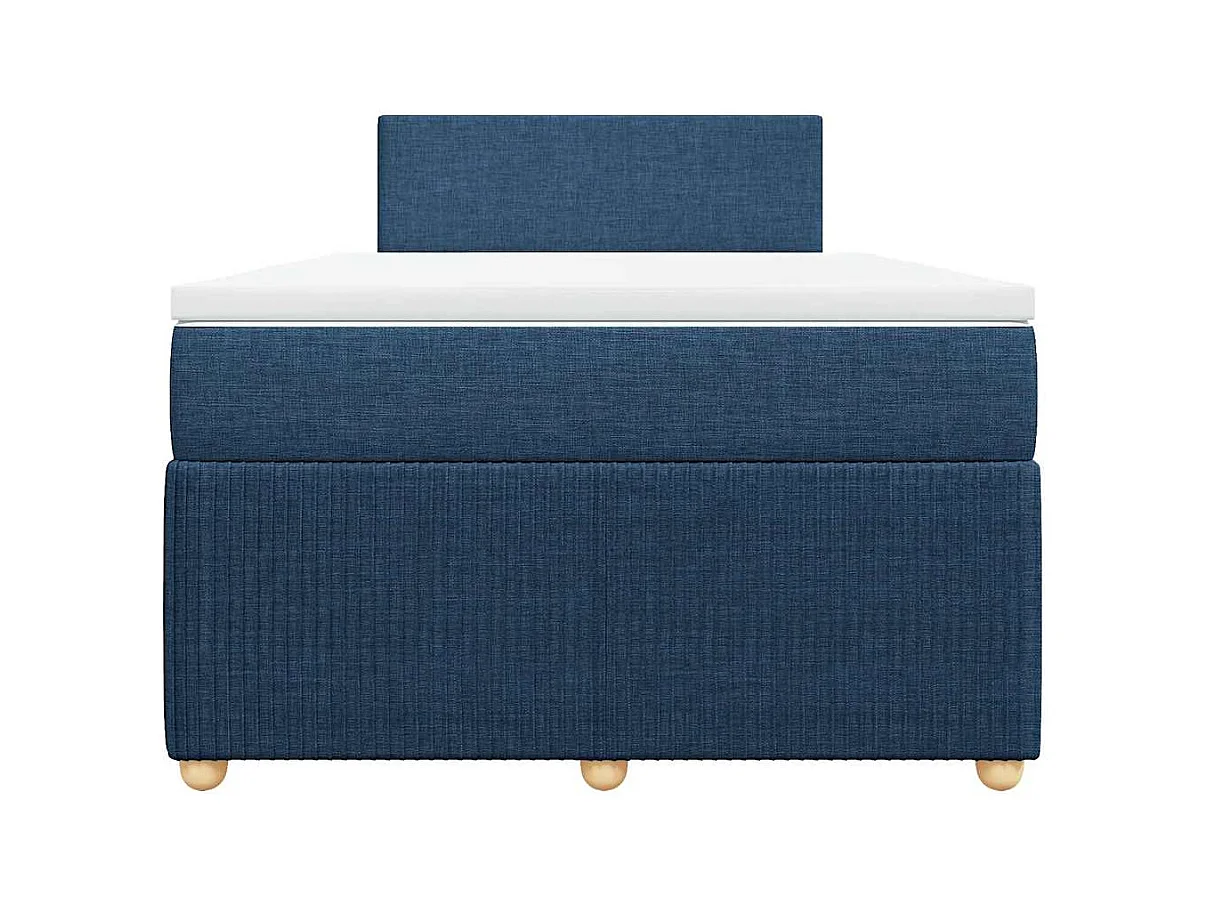 Boxspring met matras stof blauw 120x190 cm