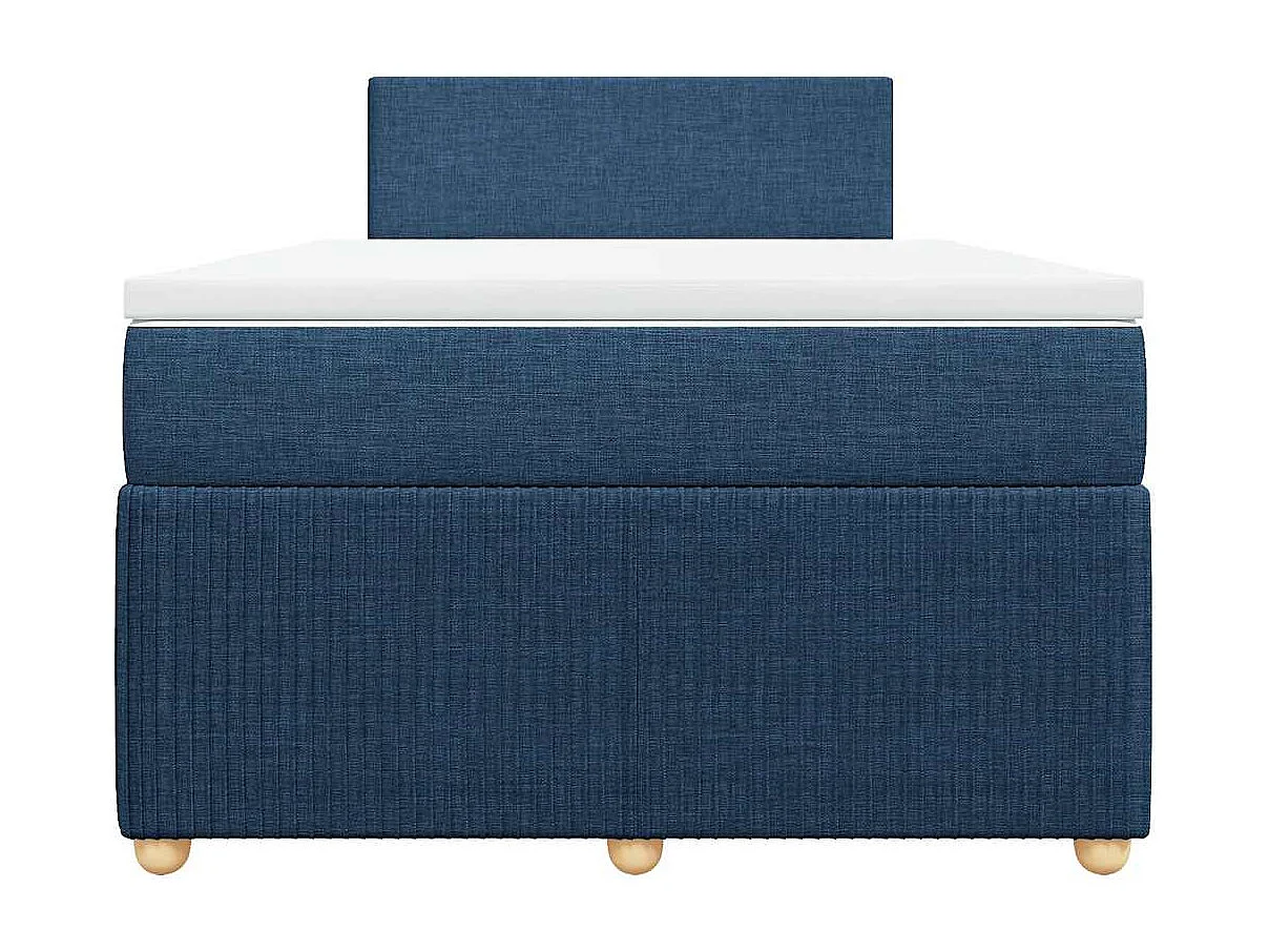 Sommier à lattes de lit avec matelas bleu 120x190 cm tissu
