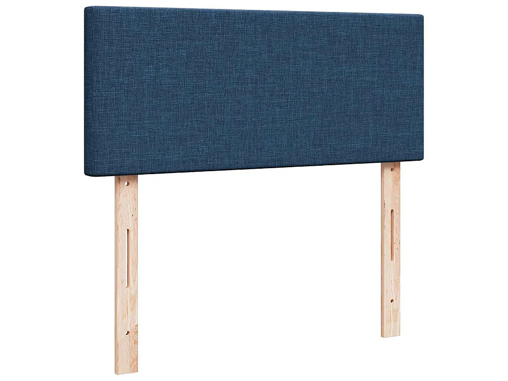 Cama box spring con colchón tela azul 120x190 cm