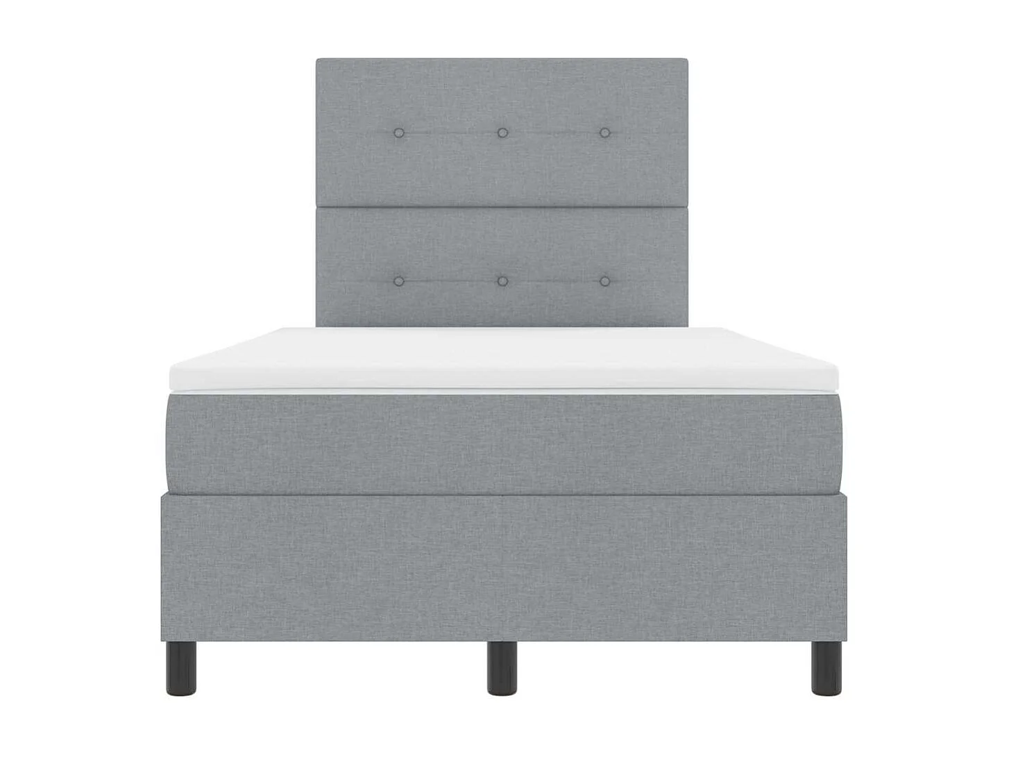 Boxspringbed met hoofdeinde Lichtgrijs 120 x 190 cm Stof