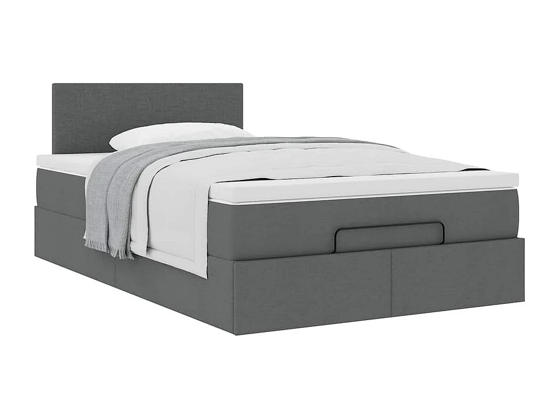 Bed met matras 120x190 cm stof donkergrijs